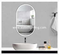 China Lámpara ligera impermeable del cuarto de baño de la fábrica de la luz directa del espejo y de la neblina-prueba oval del hotel de lujo del retrete de vidrio del espejo proveedor