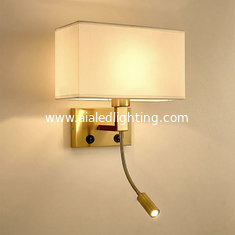 China Estilo chino moderno de la lámpara de pared de la habitación del estilo con la venta al por mayor cuadrada de la luz de la pared de la tela de la lámpara de pared de la cabecera del interruptor proveedor