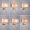 Estilo chino moderno de la lámpara de pared de la habitación del estilo con la venta al por mayor cuadrada de la luz de la pared de la tela de la lámpara de pared de la cabecera del interruptor proveedor