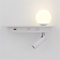 Luz de lectura LED USB, iluminación de pared con cuentas de 3W, lámpara led para cama, cabecero, luz de bola acrílica, lámpara de pared para cabecera, fondo proveedor