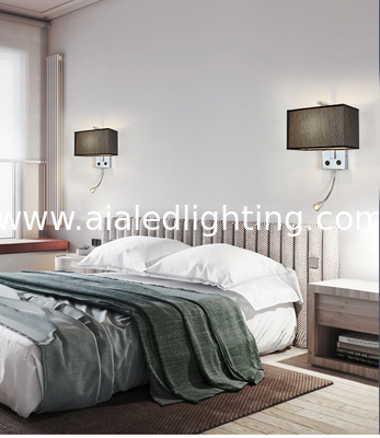 Lámpara de pared de soporte E27 estilo chino con interruptor lámpara de pared de noche lámpara de pared de lectura cuadrada luz de pared villa proyecto de hotel proveedor