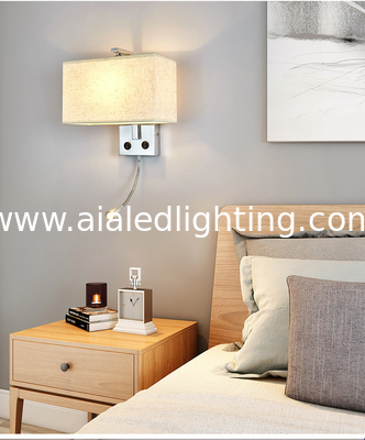Lámpara de pared de soporte E27 estilo chino con interruptor lámpara de pared de noche lámpara de pared de lectura cuadrada luz de pared villa proyecto de hotel proveedor
