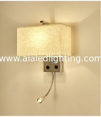 Lámpara de pared de soporte E27 estilo chino con interruptor lámpara de pared de noche lámpara de pared de lectura cuadrada luz de pared villa proyecto de hotel proveedor