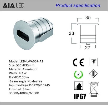 Luz subterráneo del paso de la prenda impermeable LED lamp/LED de 1X3W IP67/lámpara llevada al aire libre de la escalera proveedor