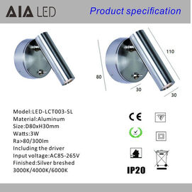 La superficie redonda superficial IP40 montó la luz de la lectura de la cabecera de 3W de la luz de la pared de la cabecera para el hotel proveedor