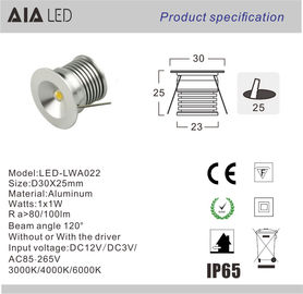El microprocesador mini 1W ahuecado redondo del CREE llevó la luz llevada luz del gabinete del punto para el uso del supermercado proveedor